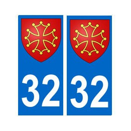 32 Occitan autocollant plaque