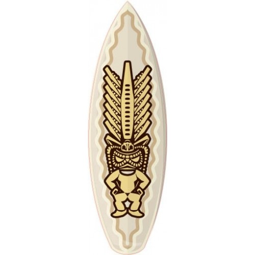 Tiki Planche de surf hibiscus autocollant sticker adhesif