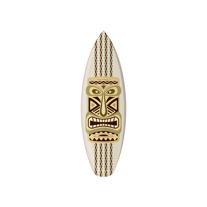 Planche de surf Tiki 2 autocollant sticker adhesif