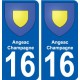 16 Léry blason autocollant plaque stickers ville