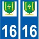 16 Léry logo autocollant plaque stickers ville