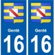 16 Léry blason autocollant plaque stickers ville