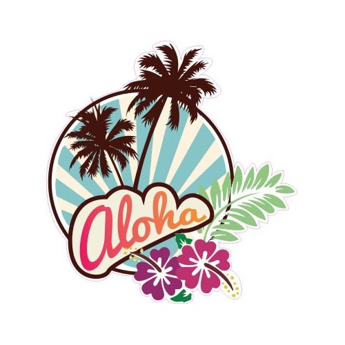 Aloha autocollant sticker adhesif