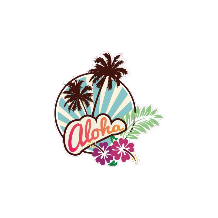 Aloha autocollant sticker adhesif