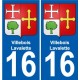 27 de Léry escudo de armas de la etiqueta engomada de la placa de pegatinas de la ciudad