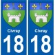 18 Léry blason autocollant plaque stickers ville