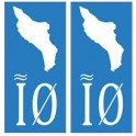 IO - Ile d'oléron blue sticker sticker plaque immatriculation