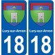 18 Léry blason autocollant plaque stickers ville