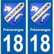 18 Léry blason autocollant plaque stickers ville