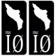IO - Ile d'Oléron noir autocollant sticker plaque immatriculation