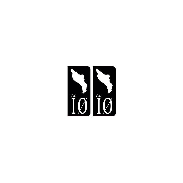 IO - Ile d'Oléron noir autocollant sticker plaque immatriculation