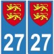 27 Normandie blason sticker autocollant plaque
