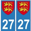 27 de Normandía escudo de armas de la etiqueta engomada de la calcomanía de la placa