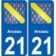 21 Léry blason autocollant plaque stickers ville