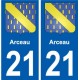21 Léry blason autocollant plaque stickers ville