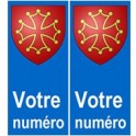 Occitan numéro choix autocollant plaque