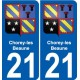 21 Léry blason autocollant plaque stickers ville