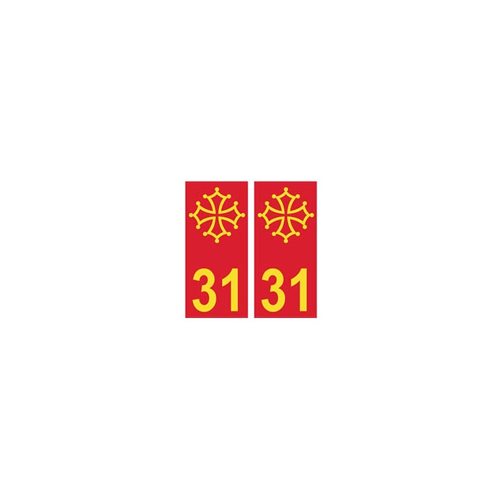 31 Occitan fond rouge autocollant plaque
