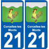 21 Léry blason autocollant plaque stickers ville
