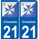 21 Léry blason autocollant plaque stickers ville
