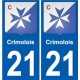21 Léry blason autocollant plaque stickers ville