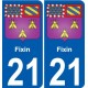 21 Léry blason autocollant plaque stickers ville