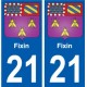 21 Léry blason autocollant plaque stickers ville
