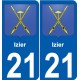 21 Léry blason autocollant plaque stickers ville