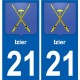 27 de Léry escudo de armas de la etiqueta engomada de la placa de pegatinas de la ciudad