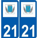 21 Léry logo autocollant plaque stickers ville
