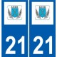 21 Léry logo autocollant plaque stickers ville