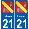 27 de Léry escudo de armas de la etiqueta engomada de la placa de pegatinas de la ciudad