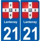 21 Léry blason autocollant plaque stickers ville