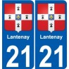 21 Léry blason autocollant plaque stickers ville