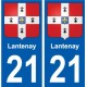 21 Léry blason autocollant plaque stickers ville