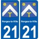 21 Léry blason autocollant plaque stickers ville