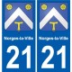21 Léry blason autocollant plaque stickers ville