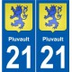 21 Léry blason autocollant plaque stickers ville