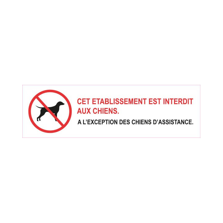 Interdit aux chiens autocollant sticker adhesif