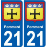 21 Léry blason autocollant plaque stickers ville
