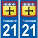 27 Léry coat of arms sticker plate stickers city