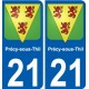 21 Léry blason autocollant plaque stickers ville