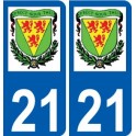 21 Léry logo autocollant plaque stickers ville