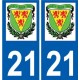 21 Léry logo autocollant plaque stickers ville
