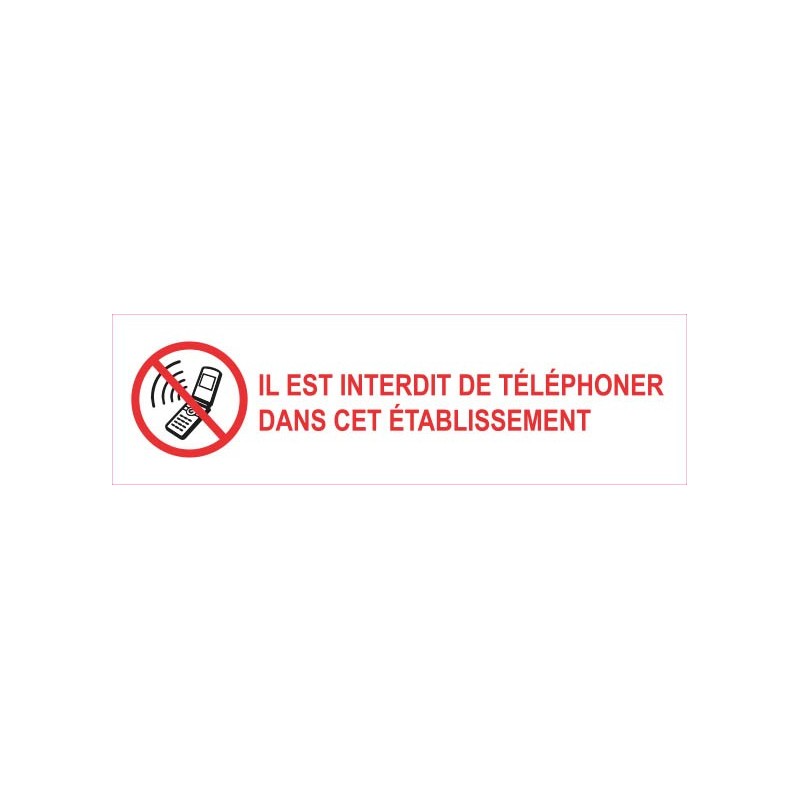 Interdiction de téléphoner autocollant sticker adhesif