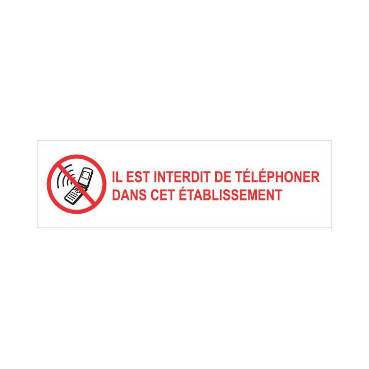 Interdiction de téléphoner autocollant sticker adhesif