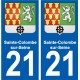 27 de Léry escudo de armas de la etiqueta engomada de la placa de pegatinas de la ciudad