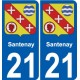 21 Léry blason autocollant plaque stickers ville