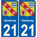 27 de Léry escudo de armas de la etiqueta engomada de la placa de pegatinas de la ciudad