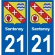 21 Léry blason autocollant plaque stickers ville